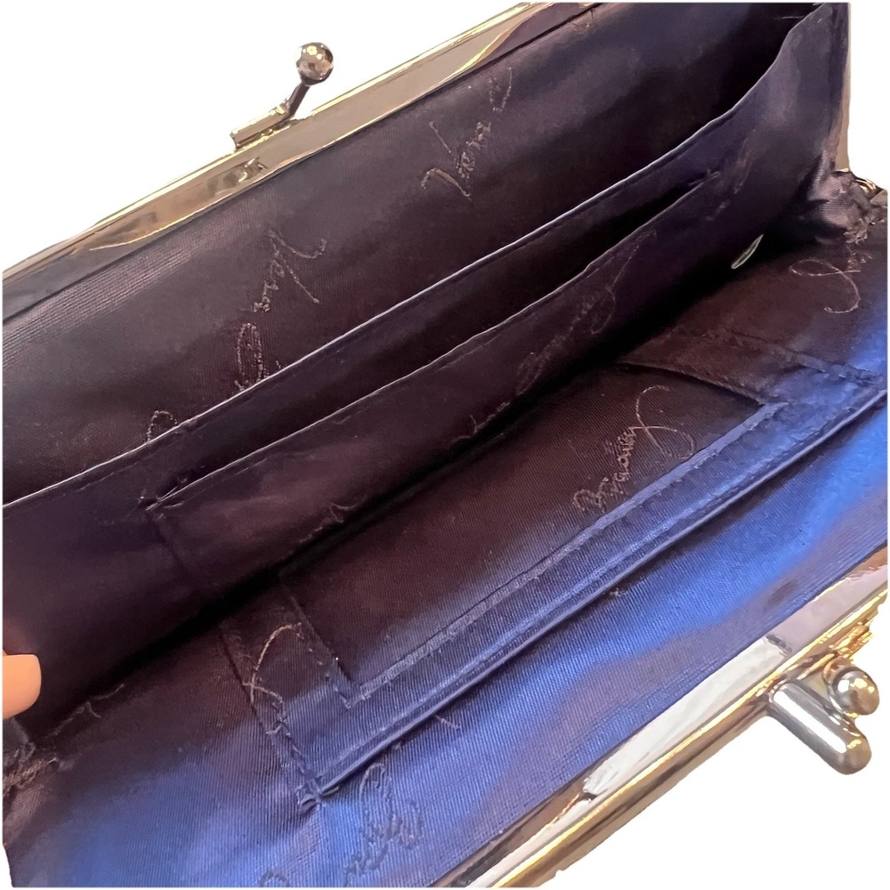 Vera Bradley Blue‎ Twirley Birds Wallet Clutch  Double Kisslock Closures Navy - Picture 4 of 6